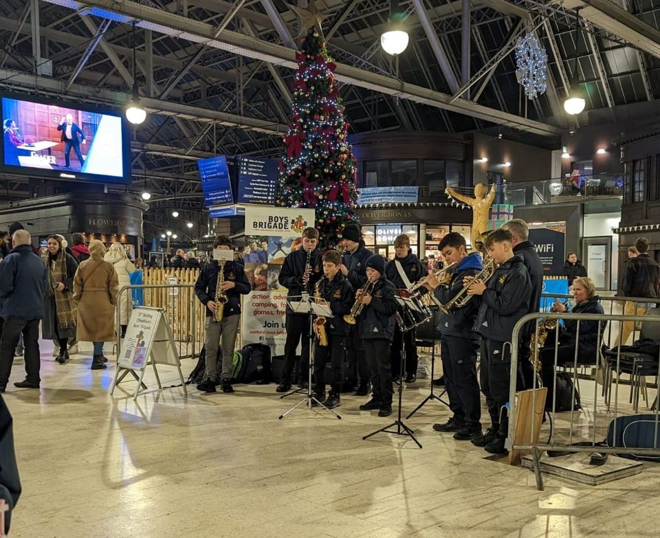 Playing at Central Station in Glasgow